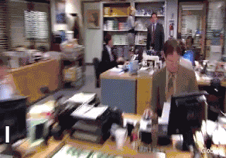 Michael Scott from The Office,played by Steve Carell, yelling “I declare privacy.” 