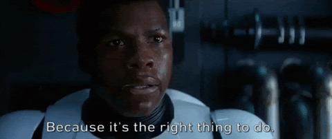 John Boyega from Star Wars saying it’s the right thing to do.
