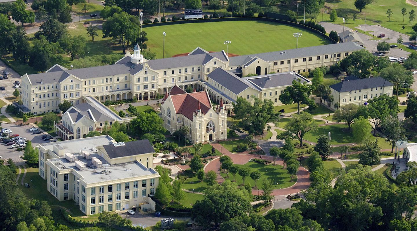 Birdseye view of Spring Hill College Campus